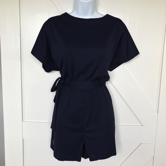 NWOT Navy casual belted romper - Picture 4 of 4